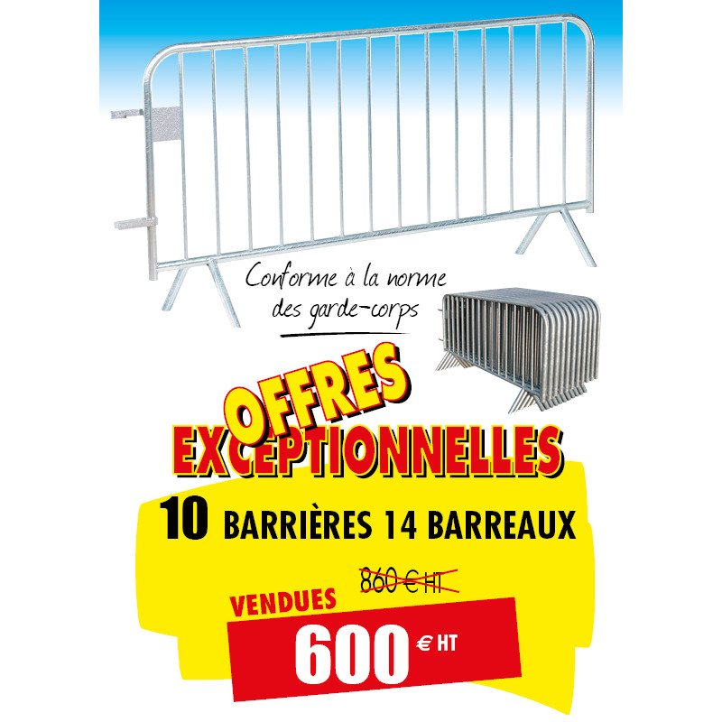 10 BARRIÈRES DE POLICE 14 BARREAUX