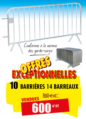 10 BARRIÈRES DE POLICE 14 BARREAUX