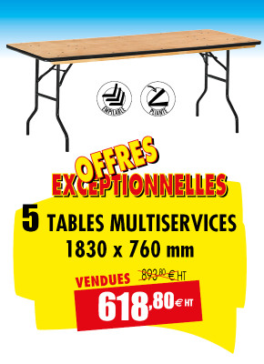 5 TABLES PLIANTES MULTISERVICES