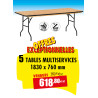 5 TABLES PLIANTES MULTISERVICES