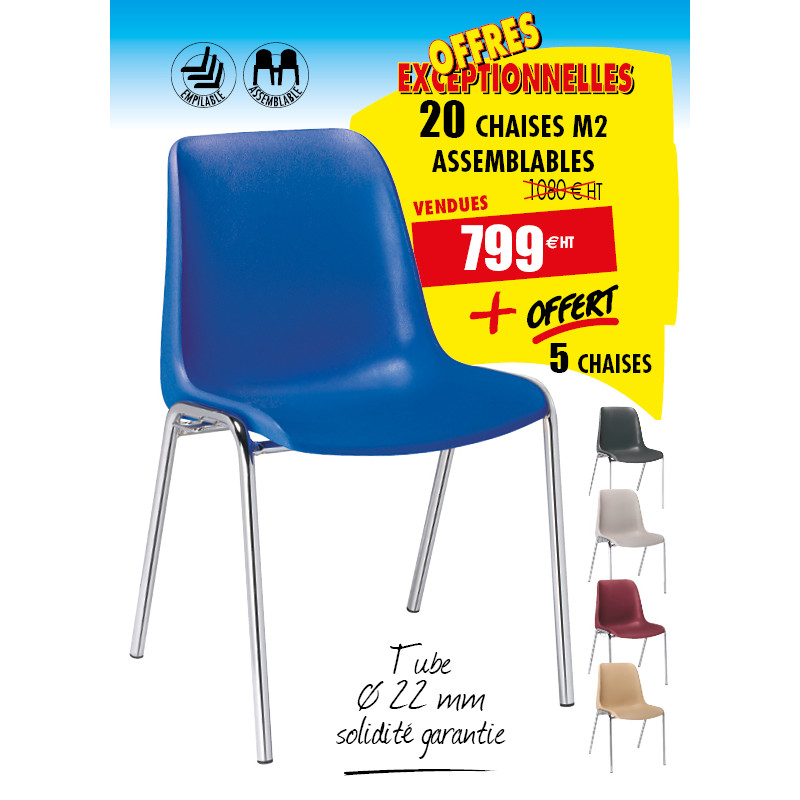 20 CHAISES COQUE M2 + 5 OFFERTES