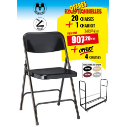 20 CHAISES METAL PLIANTES +...