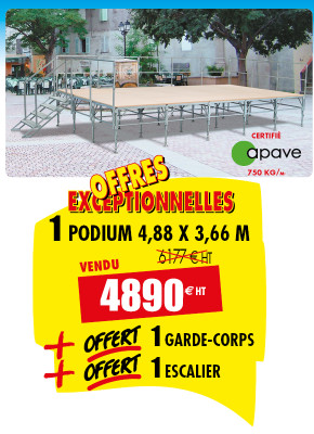 PODIUM DÉMONTABLE MULTI-USAGES 4,88 x 3,66 M