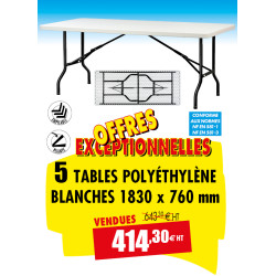 5 TABLES POLYÉTHYLÈNE 1830...