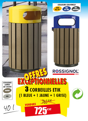 3 POUBELLES EXTÉRIEURES ETIK 40 L