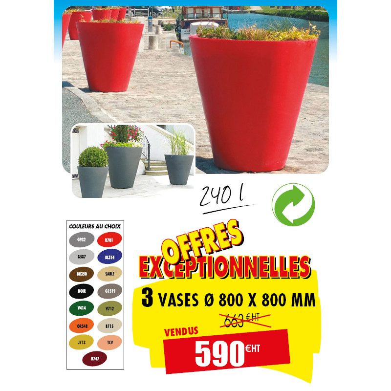 3 JARDINIERES DE COLLECTIVITE VASE DÉCO