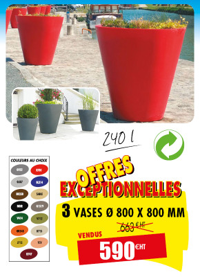 3 JARDINIERES DE COLLECTIVITE VASE DÉCO