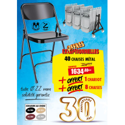 40 CHAISES METAL PLIANTES +...