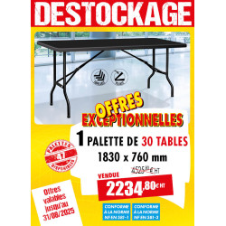 30 TABLES POLYÉTHYLÈNE NOIRES