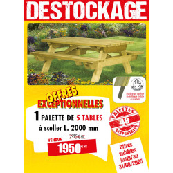 5 TABLES PIQUE-NIQUE BOIS...