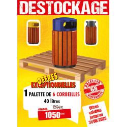 6 CORBEILLES DE VILLE BOIS...