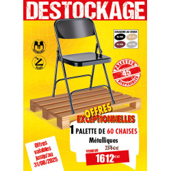60 CHAISES METAL PLIANTES