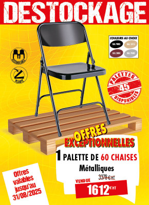 60 CHAISES METAL PLIANTES