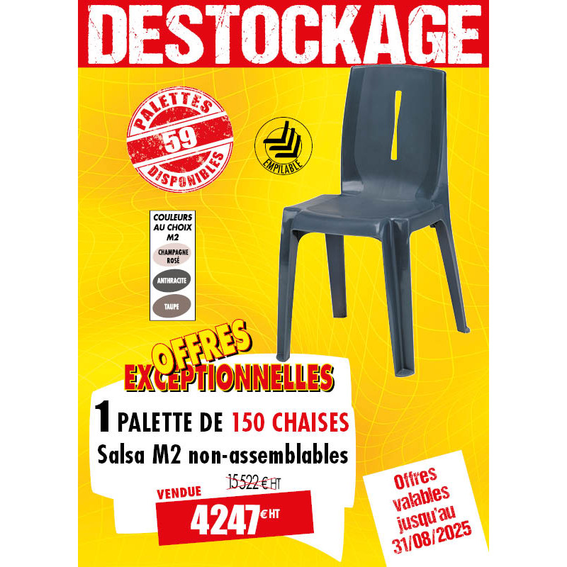 150 CHAISES SALSA NON ASSEMBLABLES M2