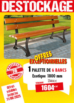 6 BANCS PUBLICS BOIS EXOTIQUE MALOU