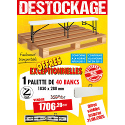 40 BANCS PLIANTS POLYÉTHYLÈNE