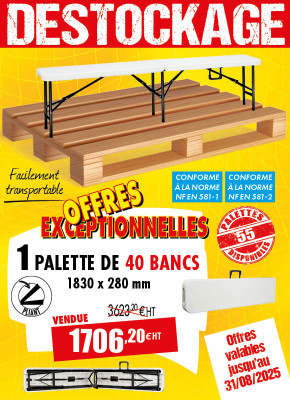 40 BANCS PLIANTS POLYÉTHYLÈNE