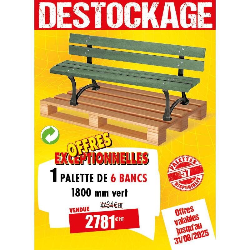 6 BANCS DE VILLE RECYCLÉ MALOU