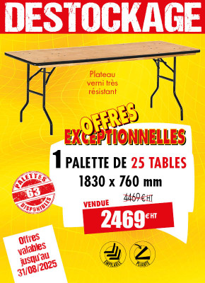 25 TABLES PLIANTES MULTISERVICES