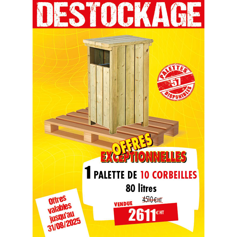 10 CORBEILLES DE RUE ACADIENNE 80 L