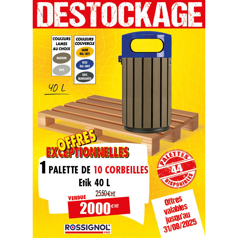 10 POUBELLES EXTÉRIEURES ETIK 40 L