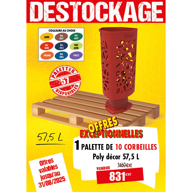 10 CORBEILLES DE VILLE POLY DÉCOR 57,5 L