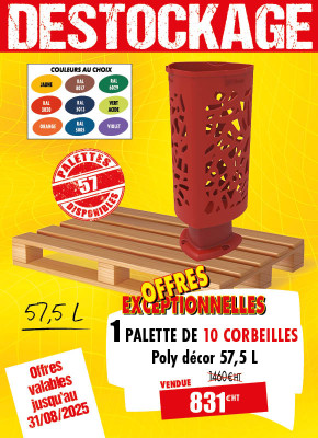 10 CORBEILLES DE VILLE POLY DÉCOR 57,5 L