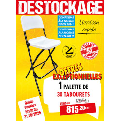 30 TABOURETS HAUTS BLANCS