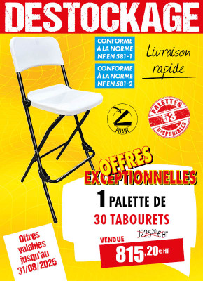 30 TABOURETS HAUTS BLANCS