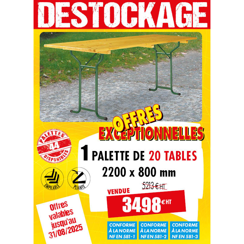 20 TABLES EN BOIS RÉCEPTION