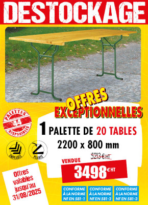 20 TABLES EN BOIS RÉCEPTION