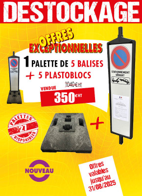 5 BALISES ANTI-STATIONNEMENT + 5 PLASTOBLOCS
