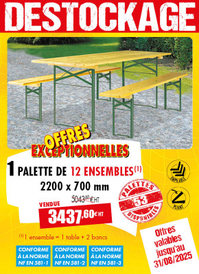12 ENSEMBLES BRASSERIE 2200 X 700 MM