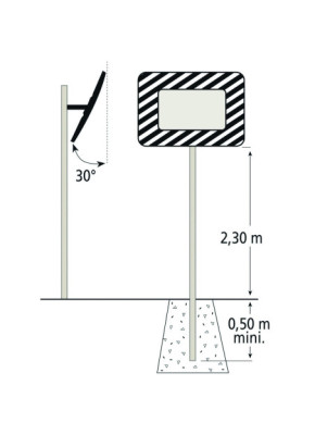POTEAU ET SUPPORT POUR MIROIR ROUTIER