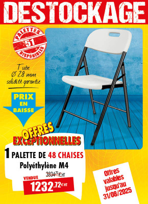 48 CHAISES DE COLLECTIVITÉ PLIANTES