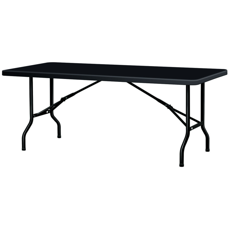 TABLE PLIANTE POLYÉTHYLÈNE PLATEAU NOIR