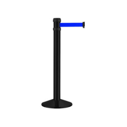 Poteau noir Ø 80 mm avec sangle long. 4300 mm laqué noir