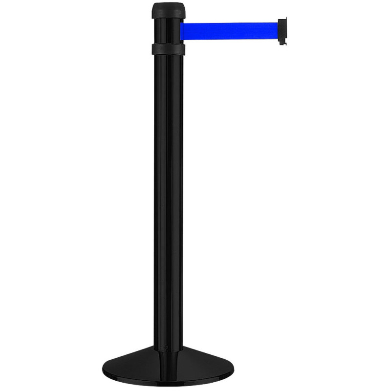 Poteau noir Ø 80 mm avec sangle long. 4300 mm laqué noir