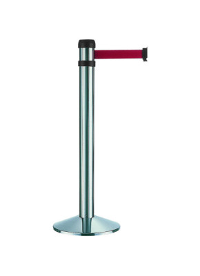 Poteau chromé Ø 80 mm avec sangle long. 4300 mm laqué noir