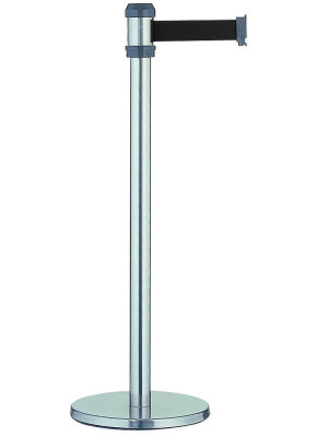 Poteau chromé Ø 50 mm avec sangle long. 2100 mm