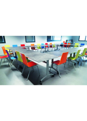 TABLE BASCULANTE À ROULETTES