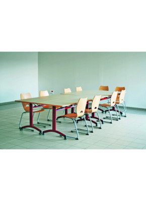 TABLE BASCULANTE À ROULETTES