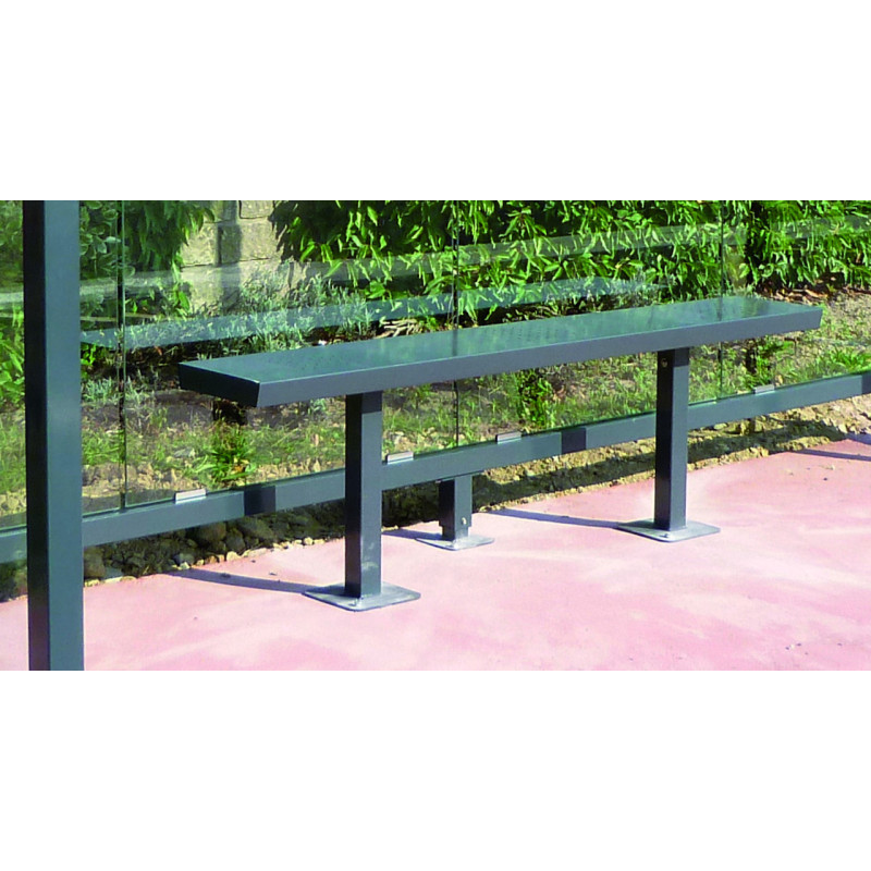BANC ACIER POUR ABRI BUS