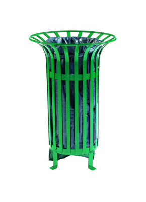 Corbeille avec porte sac 65 L RAL 6005