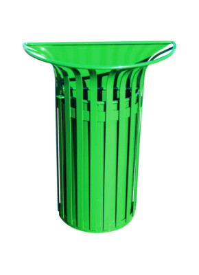 Corbeille demi-ronde avec seau 35 L RAL 6005