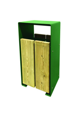 CORBEILLE PUBLIQUE ACIER ET BOIS TAULO 60 L