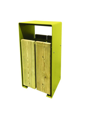 CORBEILLE PUBLIQUE ACIER ET BOIS TAULO 60 L