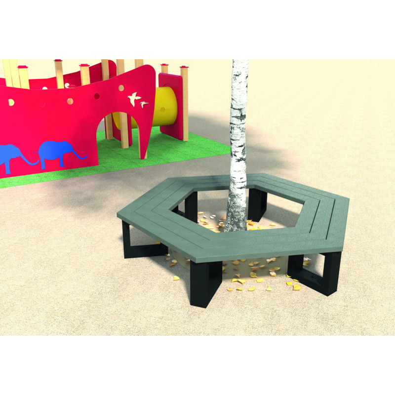 BANQUETTE TOUR D'ARBRE HEXAGONALE