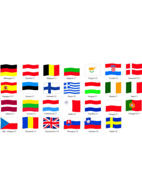 DRAPEAU PAYS EUROPÉENS HORS FRANCE