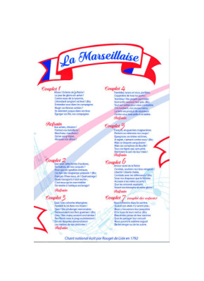 PLAQUE INTÉRIEUR DÉCLARATION DES DROITS DE L'ENFANT ET LA MARSEILLAISE